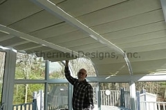 Four Seasons Patio Shades for low pitch rooms - Handles with Wand operation (Next 6 pics).