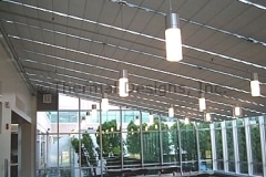 Commercial cafeteria, greenhouse installation using motorization operation...