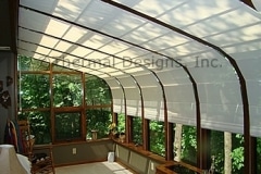 Four Seasons green house shades, utilizing pull cords...